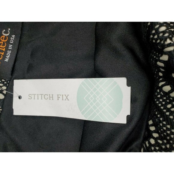 Renee C Stitch Fit Elvira Lace Pencil Black Large U.S.A Made Skirt Poly/Spandex - Picture 11 of 12